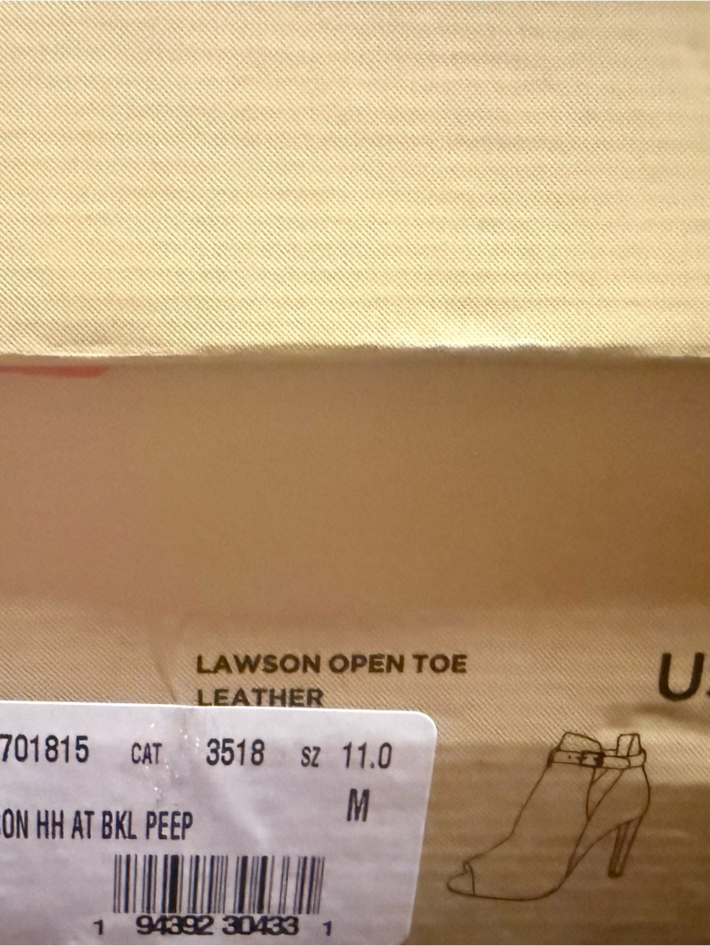 Lawson Open Toe Leather Heels - Beige (women shoes)
